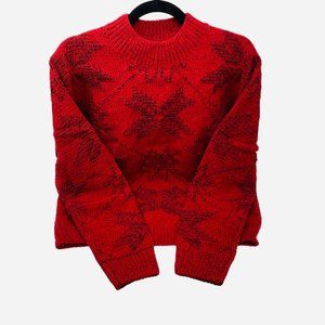 Snowflake Chenille Mock Neck Sweater
